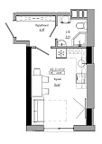 Планировка Smart-квартира площей 22.8м2, AB-21-01/00018.