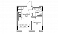 Планування 1-к квартира площею 26.37м2, KS-025-06/0013.