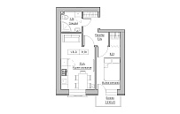 Планировка 1-к квартира площей 31.58м2, KS-018-05/0003.