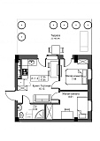 Планування 2-к квартира площею 41.66м2, UM-001-07/0022.