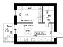 Planning 1-rm flats area 35.16m2, LR-004-07/0003.