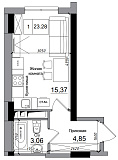 Планировка Smart-квартира площей 23.28м2, AB-14-10/00005.