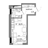 Планування Smart-квартира площею 20.44м2, AB-17-02/00004.