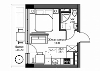 Planning Smart flats area 23.14m2, UM-001-08/0013.