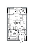 Planning Smart flats area 25.16m2, AB-12-07/00009.