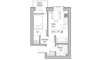 Планування 1-к квартира площею 31.57м2, KS-016-03/0003.