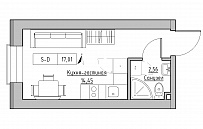 Планировка Smart-квартира площей 17.01м2, 86c845bf-c372-11eb-baa2-00155d42e31d.