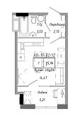 Planning Smart flats area 25.96m2, AB-19-02/00012.