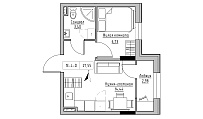 Планування 1-к квартира площею 27.55м2, KS-025-02/0001.