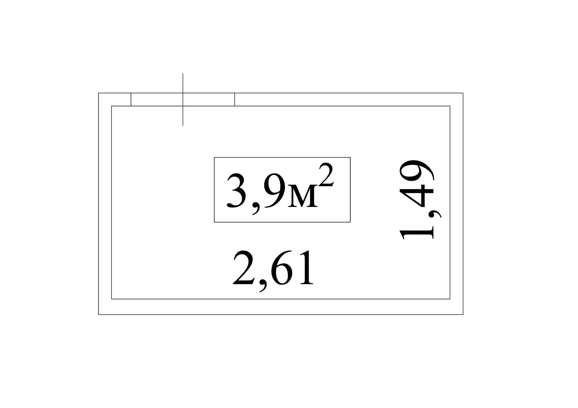 Планування Комора площею 3.9м2, AB-01-м1/К0025.