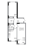 Планування 2-к квартира площею 62.65м2, AB-04-10/00004.