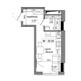 Планировка Smart-квартира площей 19.9м2, AB-17-10/00011.