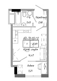 Планування Smart-квартира площею 25.81м2, AB-19-05/00012.