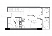 Planning Smart flats area 18.84m2, UM-003-03/0006.