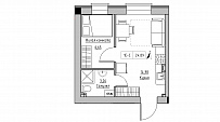 Planning 1-rm flats area 24.98m2, KS-014-01/0004.