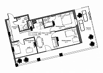 Планування 3-к квартира площею 67.82м2, UM-004-05/0008.