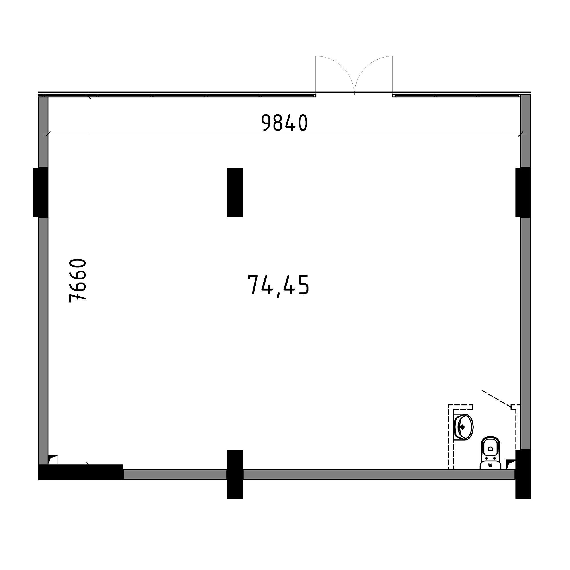 Planning Commercial premises area 74.45m2, AB-06-01/Т0004.