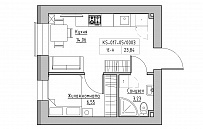 Planning 1-rm flats area 23.84m2, 3060c9cf-96ae-11eb-baa0-00155d42e31d.