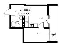 Планування 1-к квартира площею 31.57м2, 9a56b93f-f413-11ea-ba9c-00155d42e31d.