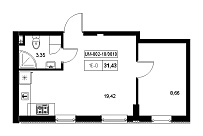 Планування 1-к квартира площею 31.43м2, d3985764-ea1c-11ef-bacf-00155d42e31d.