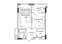 Planning 1-rm flats area 39.71m2, AB-20-14/00109.