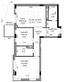 Планування 2-к квартира площею 82.88м2, LR-003-04/0015.