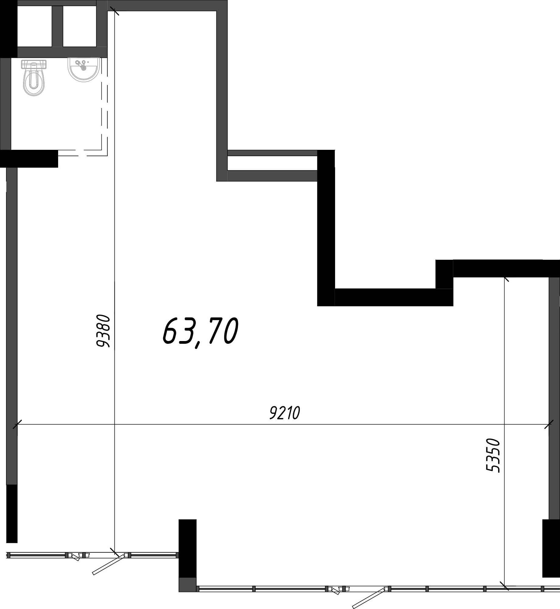 Planning Commercial premises area 39.67m2, AB-22-м1/Т0003.
