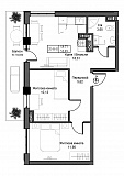 Planning 2-rm flats area 52.69m2, UM-007-11/0001.