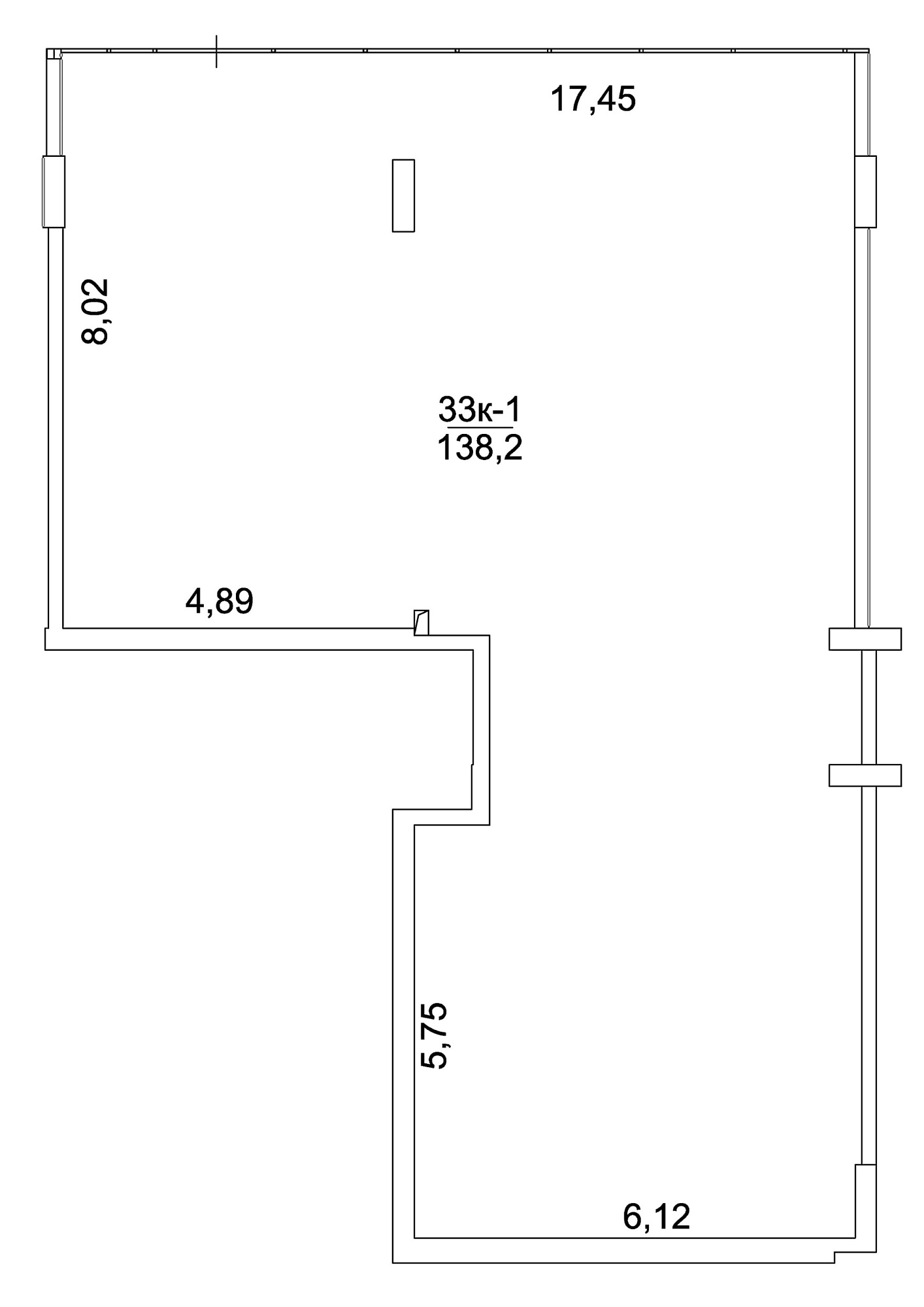 Planning Commercial premises area 138.2m2, AB-03-01/Т0004.