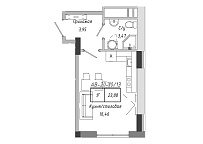 Planning Smart flats area 23.4m2, AB-20-10/00013.