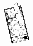 Planning Smart flats area 23.21m2, UM-004-04/0009.