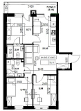 Planning 3-rm flats area 58.11m2, UM-003-03/0013.