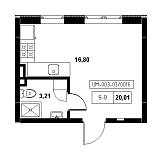 Планування Smart-квартира площею 20.01м2, 21c65ee2-1f56-11eb-ba9c-00155d42e31d.