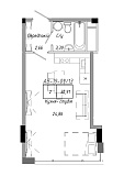 Планировка Smart-квартира площей 30.91м2, AB-19-09/00013.