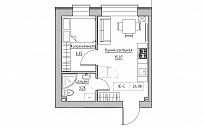 Planning 1-rm flats area 24.98m2, KS-018-02/0004.