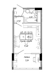Планування Smart-квартира площею 28.44м2, AB-19-12/00014.