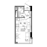 Планування Smart-квартира площею 20.54м2, AB-17-02/00013.