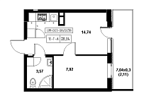 Планування 1-к квартира площею 28.34м2, 21c65f20-1f56-11eb-ba9c-00155d42e31d.