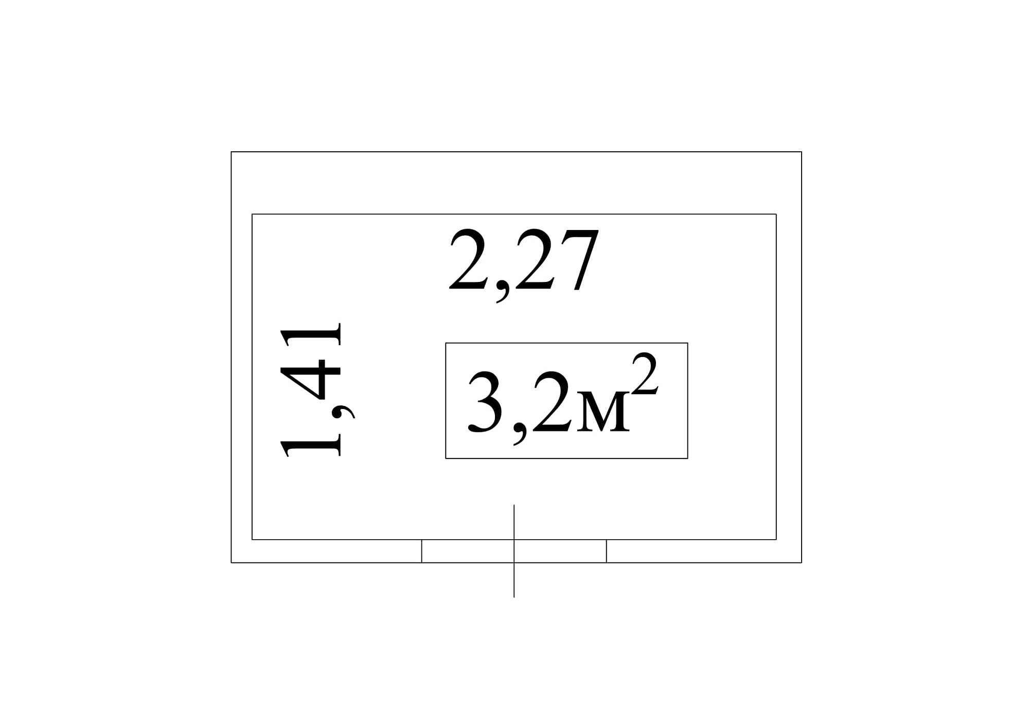 Планування Комора площею 3.2м2, AB-01-м1/К0039.