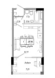 Планування Smart-квартира площею 28.98м2, AB-19-02/00014.