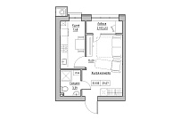 Планування 1-к квартира площею 29.07м2, KS-009-03/0007.