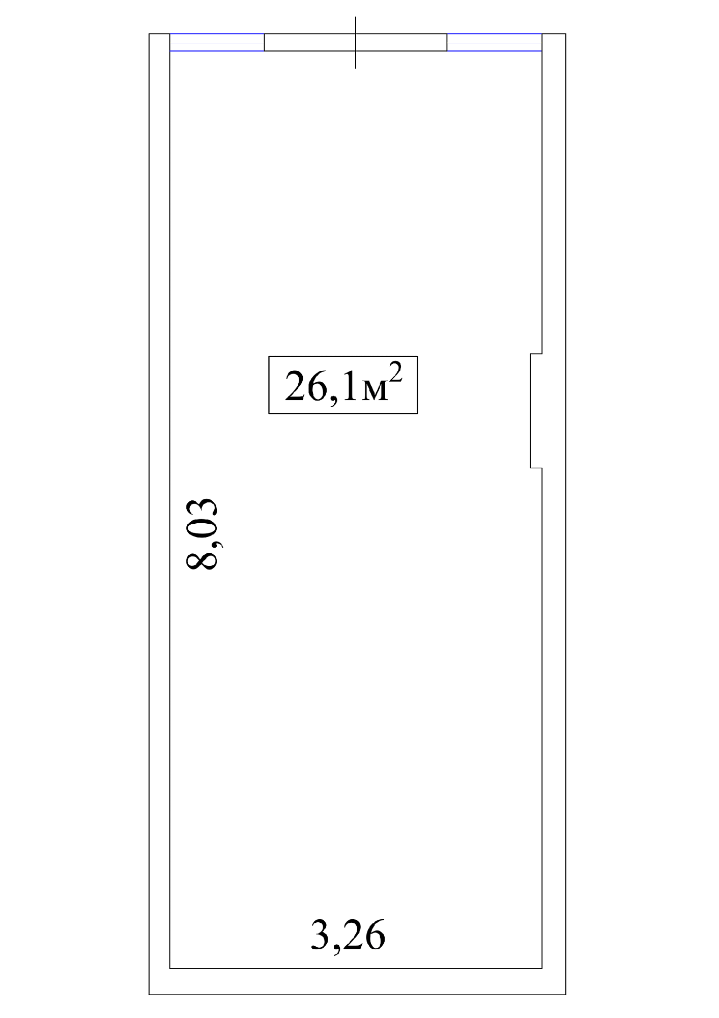Планування Комерційні площею 26.1м2, AB-01-01/Т004г.