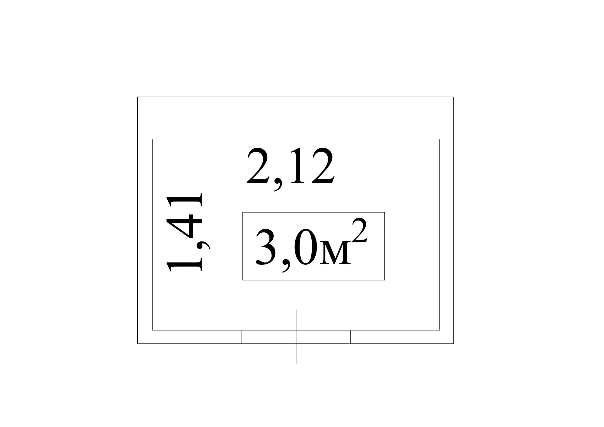 Планування Комора площею 3м2, AB-01-м1/К0020.