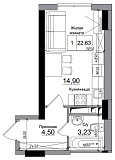 Планировка Smart-квартира площей 22.63м2, AB-14-09/00011.