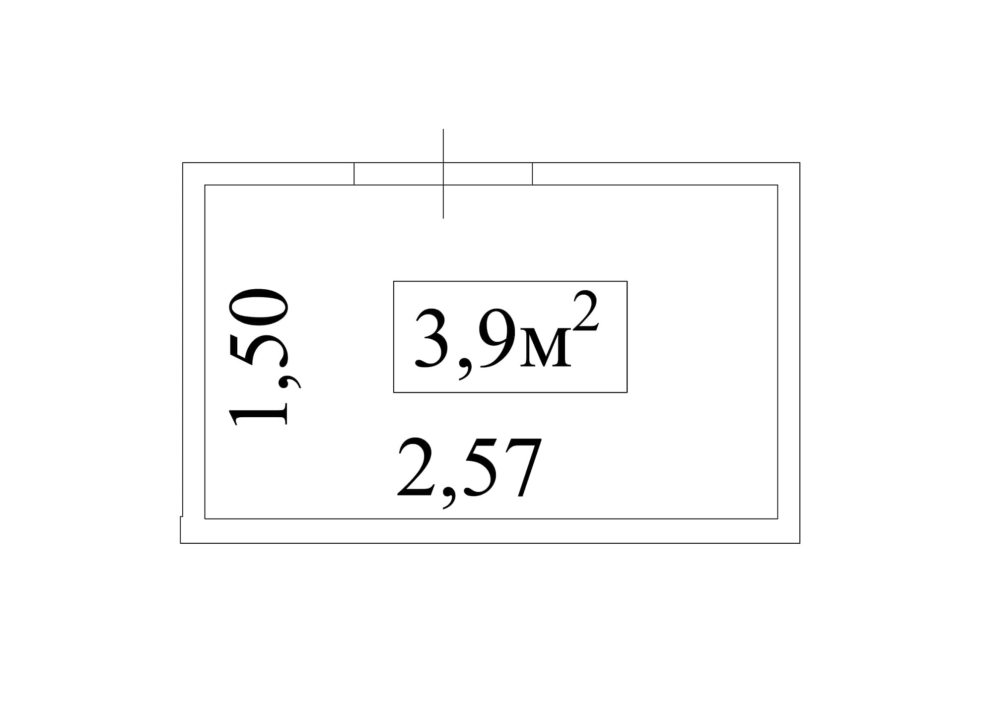 Планування Комора площею 3.9м2, AB-01-м1/К0024.