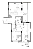 Планування 2-к квартира площею 95.74м2, LR-002-03/0011.