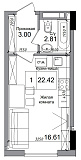 Planning Smart flats area 22.42m2, AB-04-06/00003.