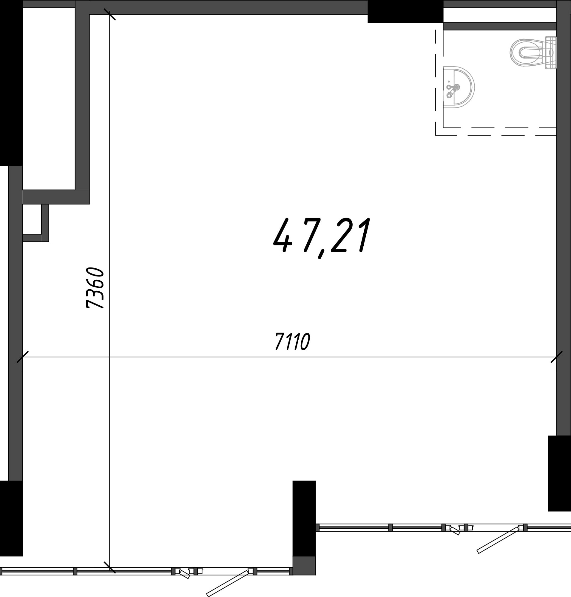 Planning Commercial premises area 31.61m2, AB-22-м1/Т0002.