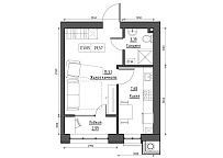 Планування 1-к квартира площею 29.57м2, 36f2499d-234f-11eb-ba9c-00155d42e31d.