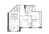 Планування 2-к квартира площею 50.33м2, AB-20-12/00002.